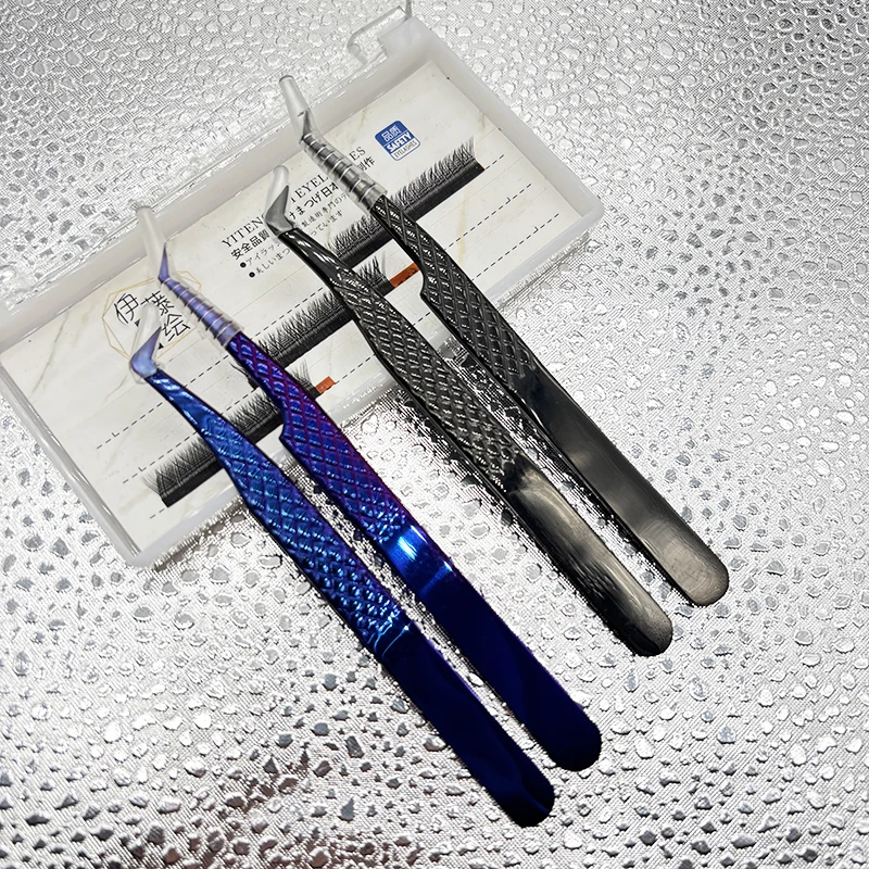 2pcs Eyelash Tweezers Set For Eyelash Extension Lash Eyebrow Excellent Closure Make Fans Boot isolation Professional Makeup Tool 2
