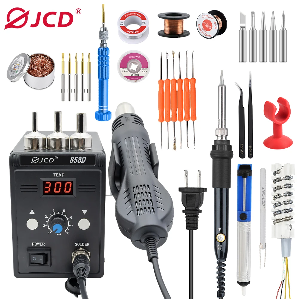 Hot Air Gun JCD Hot Air Gun 858D 700W BGA Rework Solder Station 220V / 110V For SMD SMT Heat Soldering Repair
