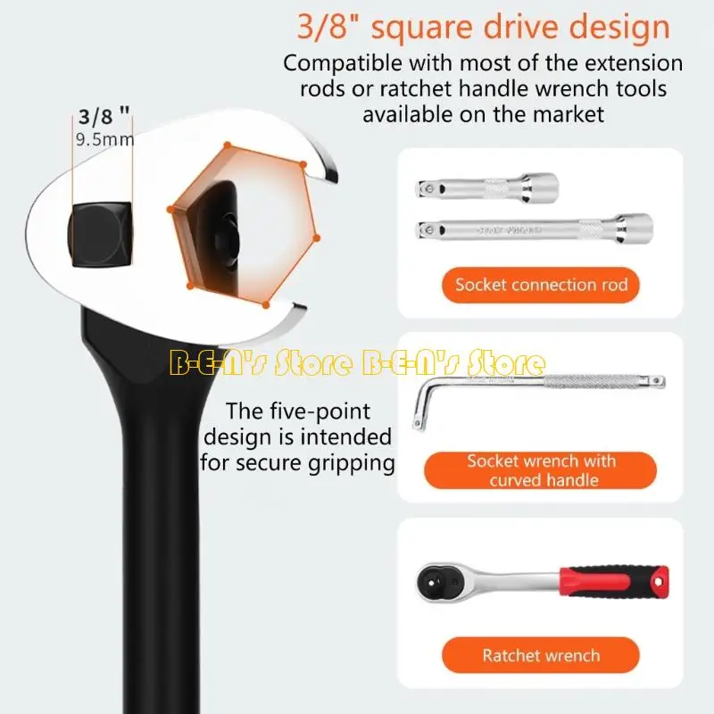 Y1AD 10Pcs 프리미엄 스틸 크로우풋 렌치 3/8'' 드라이브 10mm 19mm 기계공 및 DIY 매니아에게 이상적