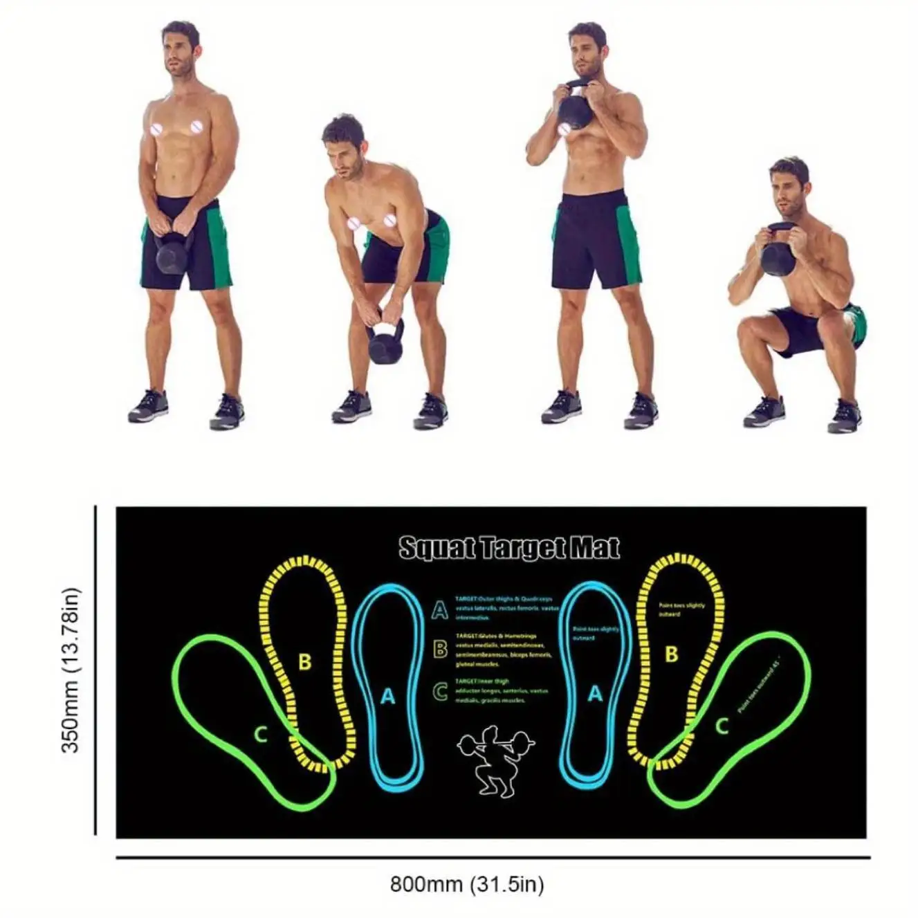 Yoga Mat Sports Floor Mats Gluteus Maximus Training Mat Squat Assisted Training Mat Dumbbell Gluteus Maximus Fitness