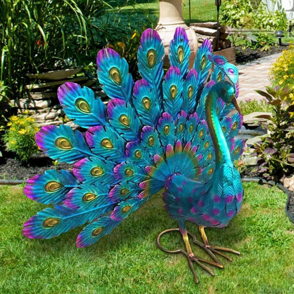 Peacock Statue Stable Base WeatherResistant RustProof Antioxidation
