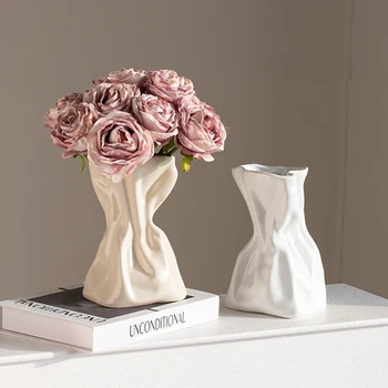 Plastic vase creative shell Home decoration Folding vase for hydroponic flower compositions Living room Entrance Landscape Art Flower vase 1