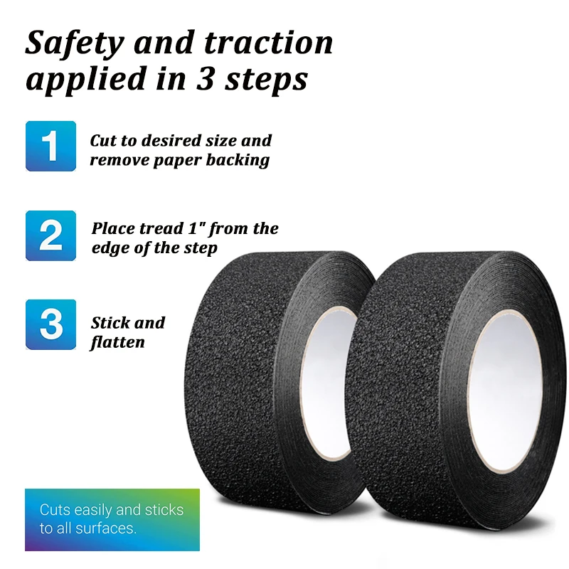 Floor Non Slip Tape Bathroom Stairs High Friction Safety Anti-slip Tape Outdoor Indoor Skate Stickers Bathtub Anti Slip Adhesive