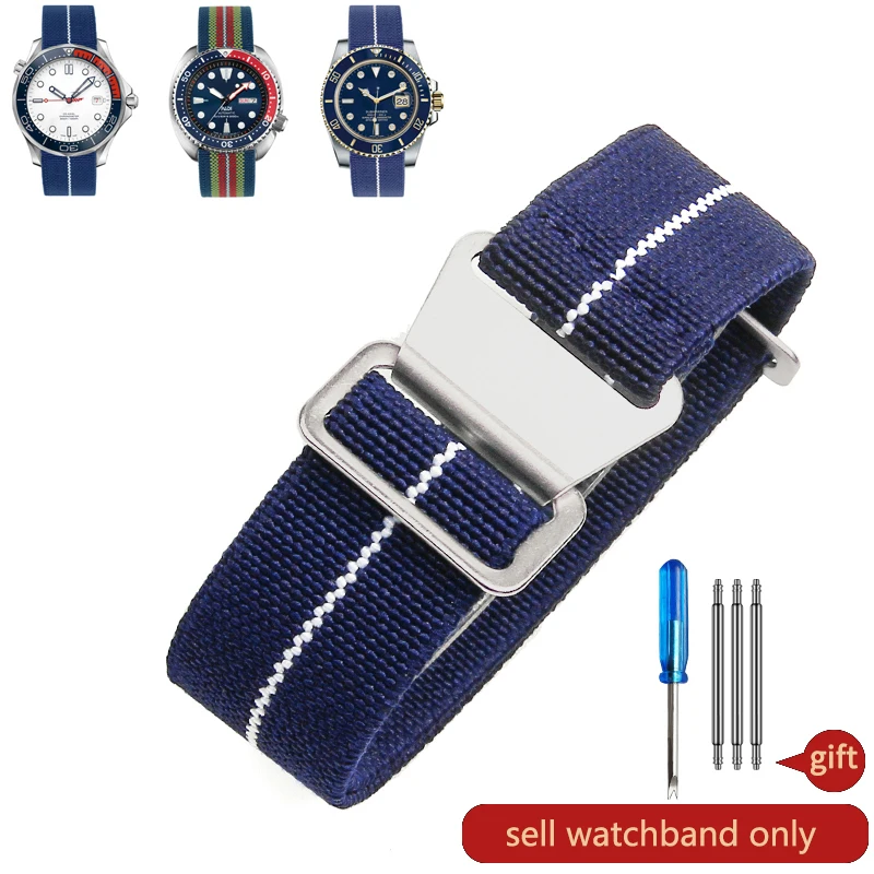 Durable Elastic Nylon Watch Strap - French Parachute Style