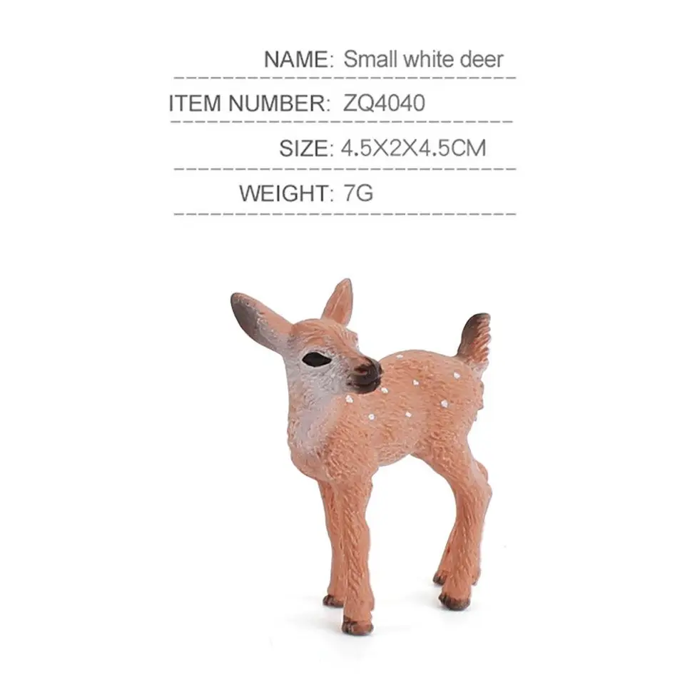 Set 6 Animali Del Bosco In Plastica - Renne, Cervi, Volpe, Coniglio, Scoiattolo - Figure Educative Per Bambini, Topper Per Cupcake E Decorazioni Feste - 3
