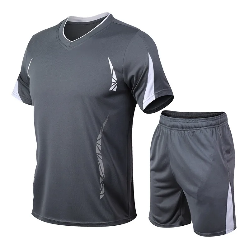 Men's Badminton Outfit Set Quick-Dry Short Sleeve T-Shirt Summer Sports Suit Loose-fit Running Clothes badminton t shirt sports wear set