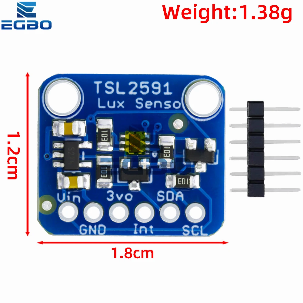 1~10PCS TSL2591 IIC I2C Light Sensor Breakout Module High Dynamic Range Digital Board TSL25911FN 3.3V 5V Diy Electronic EGBO 2
