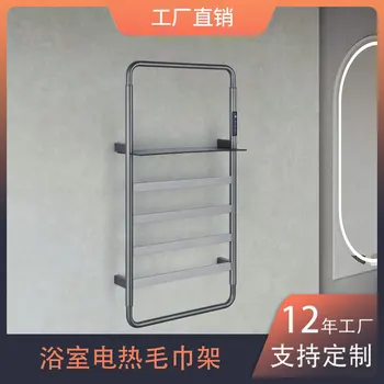 스테인리스 스틸 지능형 은폐 전기 수건 걸이, 현대적인 미니멀리스트 욕실 난방 및 건조 수건 걸이, 모든 구리