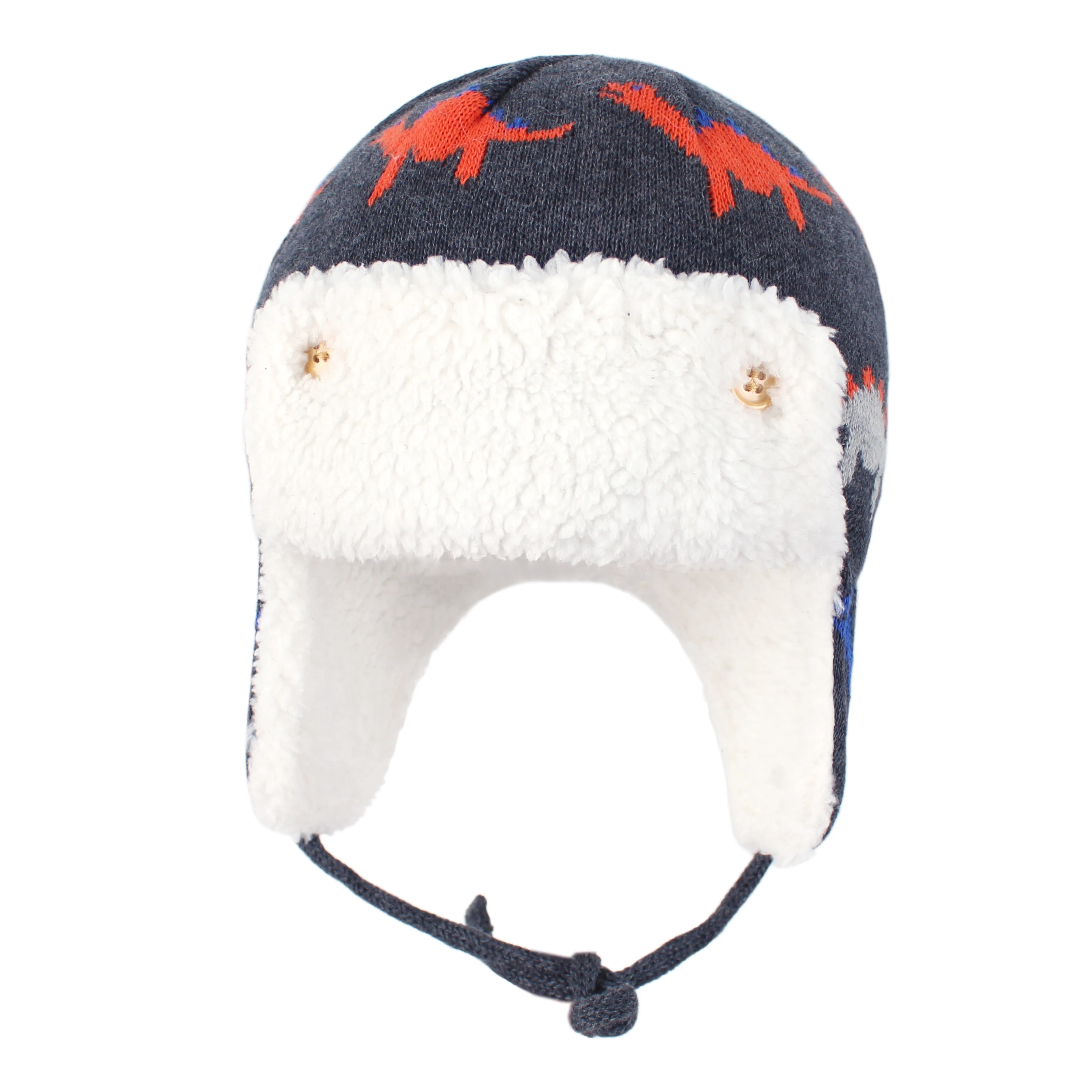 Connectyle Baby Boys Girls Winter Skull Hat Cute Cartoon Dinosaur Cotton Fleece Lined Windproof Earflap Warm Outdoor Daily Hat