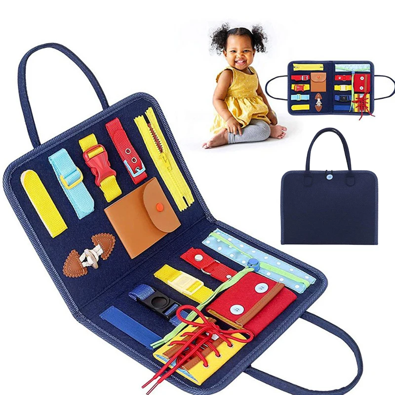 

Busy Board Montessori Educational Busy playboard Learning Portable Quiet Book Early education toy Dressing learning board