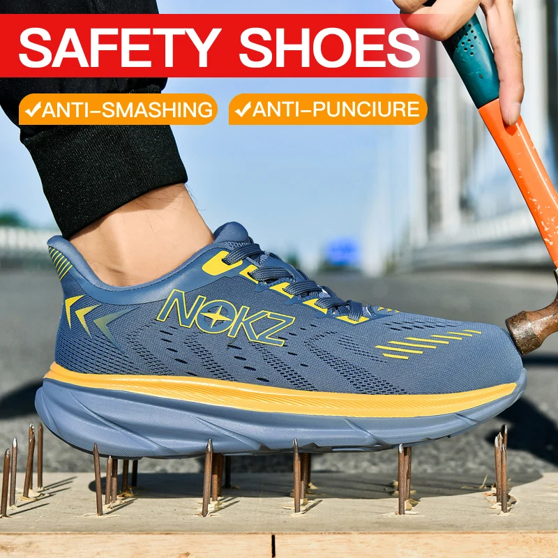 NEW 2025 Lightweight Safety Shoes Men Steel Toe Sneakers Puncture Proof Breathable Work Safety Boots Man Comfy Work Shoes 3