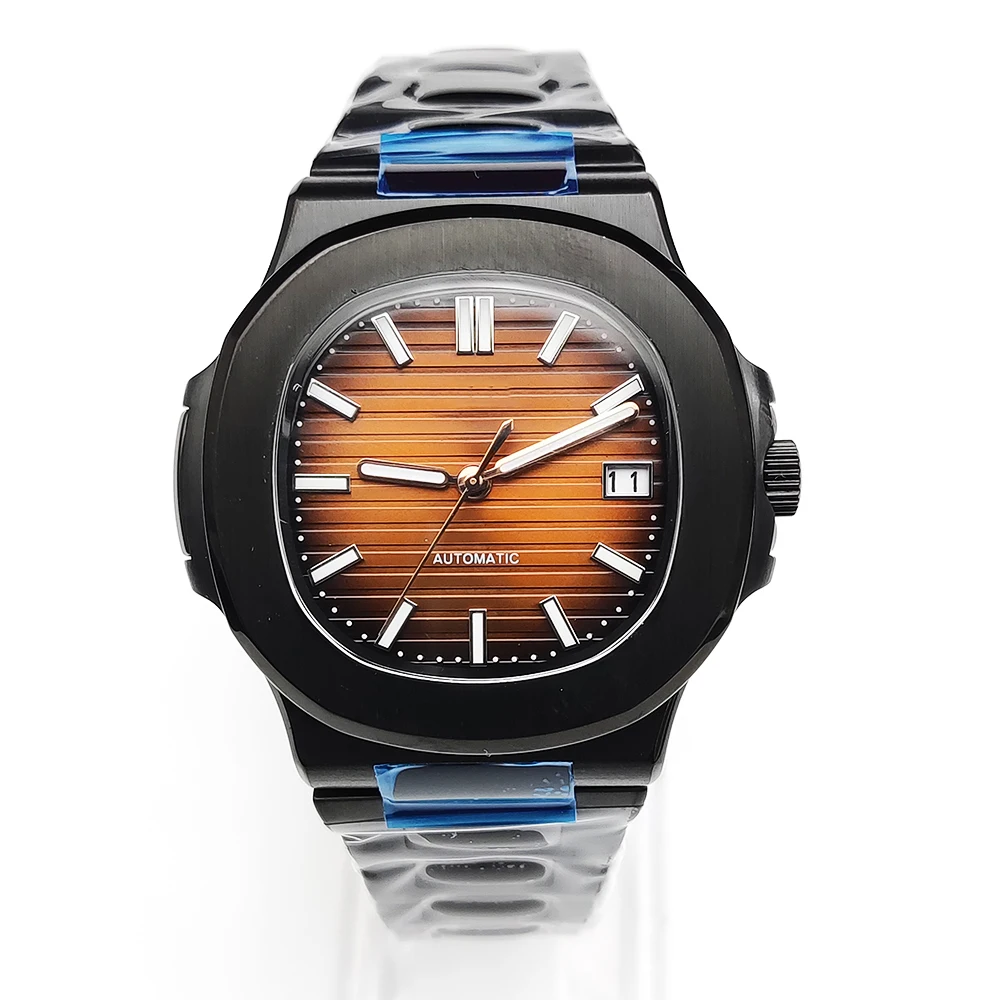 

5color Mechanical Watch Men 39MM Black PVD Case Sapphire Water Resistant Brown Dial Luminous NH35 Movement Automatic Watch