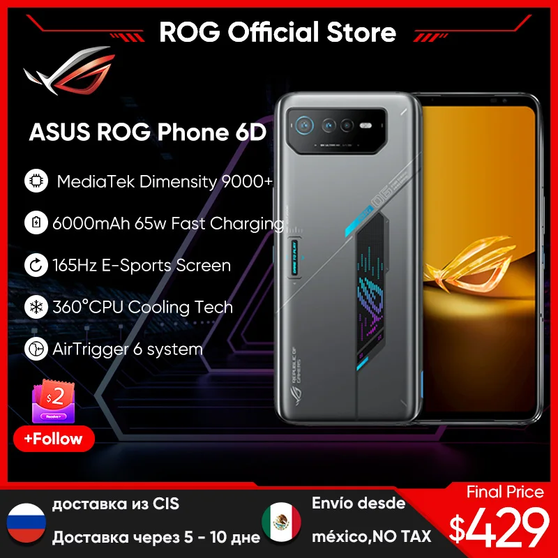 ASUS ROG 6D/6D ostateczny smartfon MediaTek wymiarowość 9000 + 165Hz E-sportowy ekran 6000mAh akumulator szybko ładujący się telefon ROG