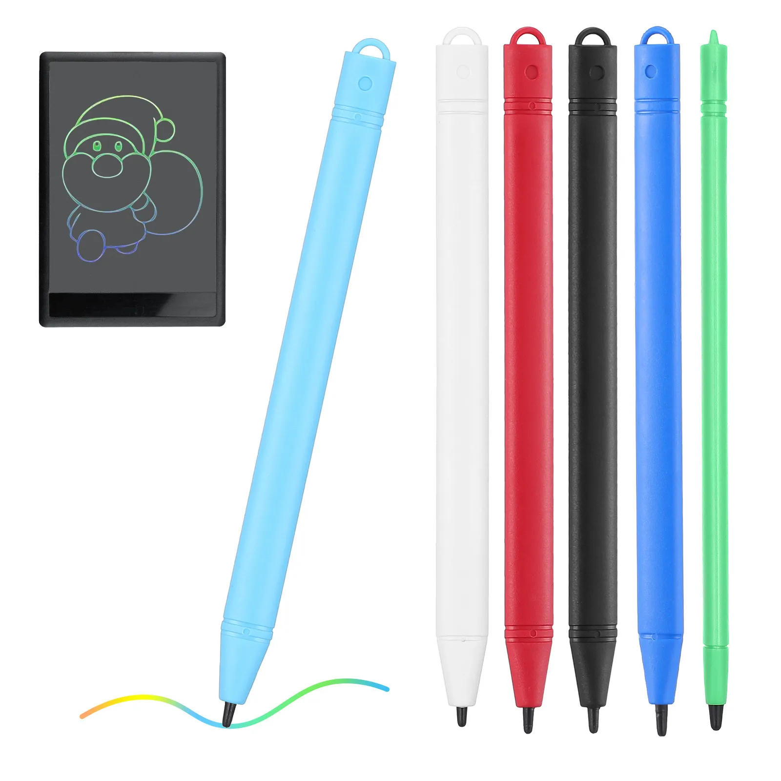 6Pcs LCD 쓰기 보드 펜 편안한 그립 부드러운 드로잉 보드 펜 다채로운 플라스틱 페인팅 펜