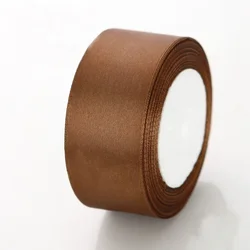 Vibrant Satin Ribbon Collection - Assorted Colors & Widths - 50mm Wide (30 Coffee)