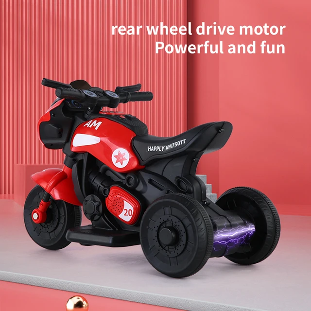 Children'S Electric Motorcycle Tricycle 2-5 Years Old Male And Female Baby Rechargeable With Music And Light Kids'S Ride-On Toys 2