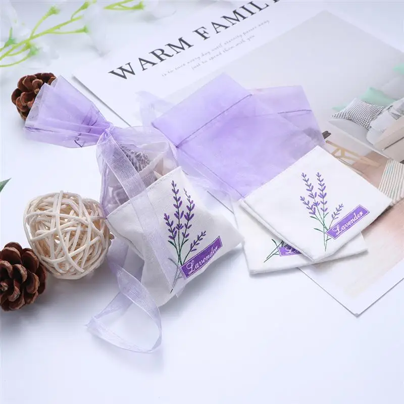 25pcs Empty Lavender Bags Lavender Sachet Bag Fragrance Pouch Floral Printing Fragrance Pouch Sachets Bag for Relaxing Sleeping