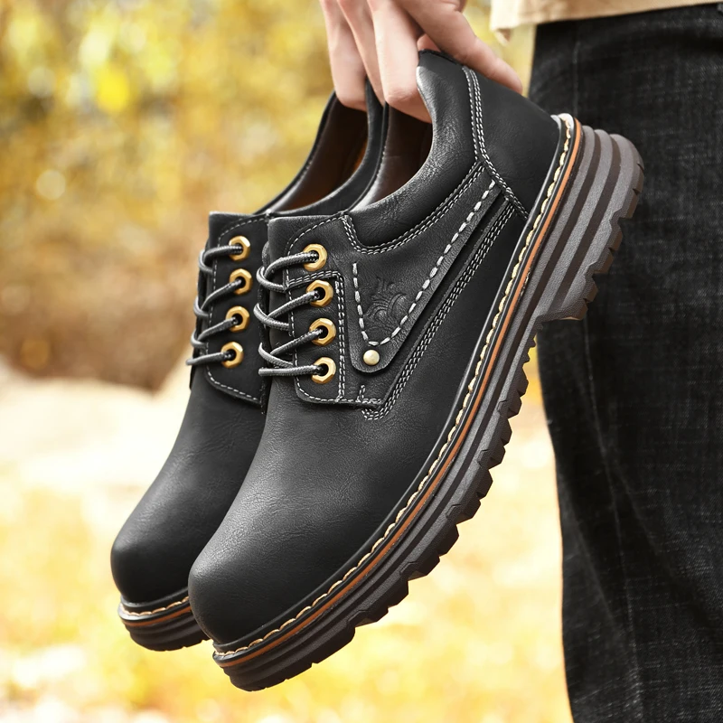 Winter Fur Men Shoes Outdoor Work Shoes Wearresistant Waterproof