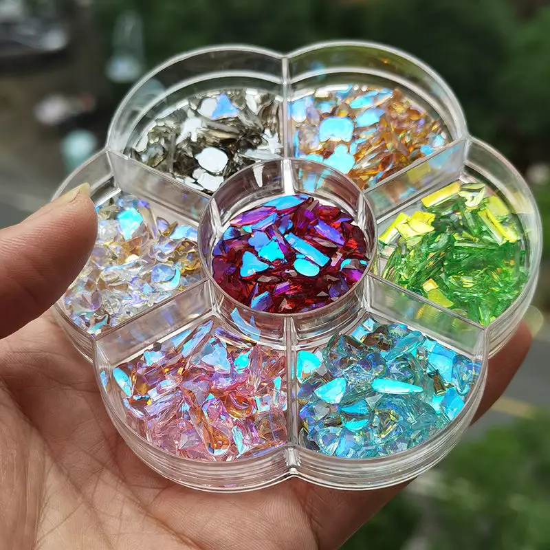 

Маникюрная Бриллиантовая сетка, красная фотосессия, смешанные семь цветов, подходящая ко всему искусственная кожа, товары для супермаркета