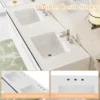 60"LED Floating Bathroom Double Vanity with Sink Combo, Modern High Gloss Wall Mounted Bathroom Storage Cabinet with 3 Hole Sink 5