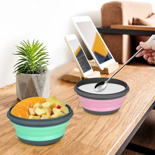 Silicone Folding Bowls Collapsible Storage Bowls With Lids - Temu