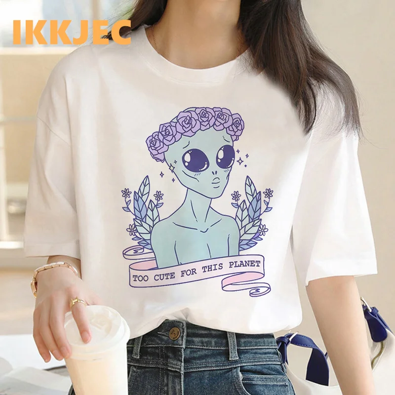 

alien clothes women vintage grunge white Korea t shirt ulzzang