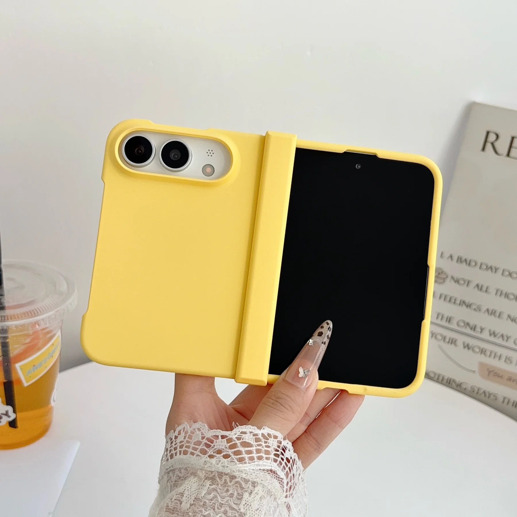 Luxury Frosted Candy Color Shockproof Phone Case with Folding Hinge Design