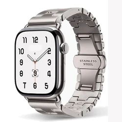Elegant Stainless Steel H Bracelet - 49mm (TITANIUM COLOR)