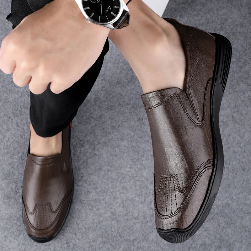 

Big Size Genuine Leather Men Shoes Casual Luxury Brand Soft Mens Breathable Lace up Moccasins Male Driving Shoes Zapatos Hombre
