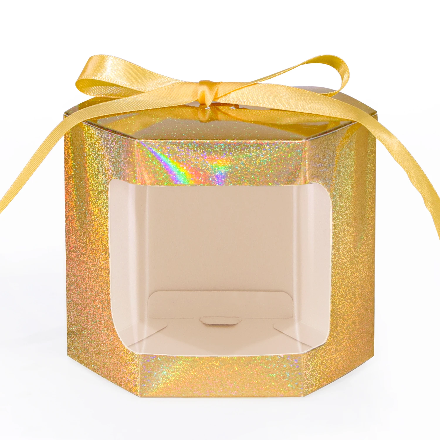 Emartbuy Strong Paper Stand Up Hexagon Gift Bag 13cm X 13cm X 14cm