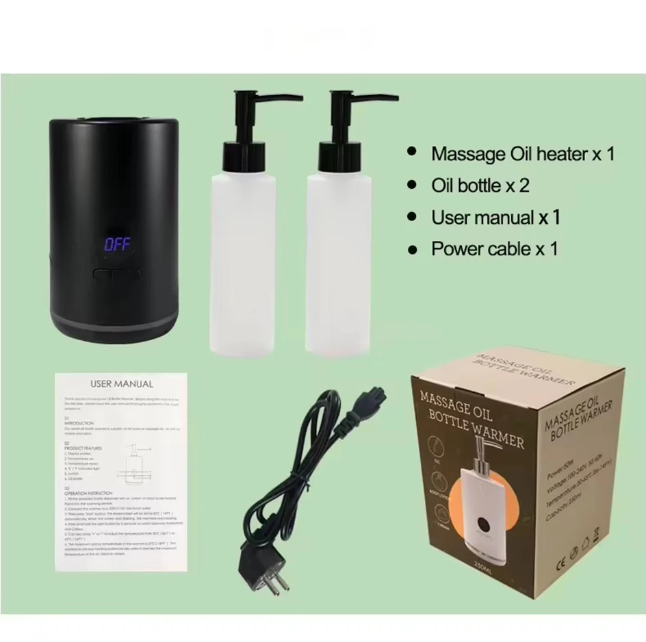 NEW LED 2 Heat Modes Bottle Massage Oil Heater Adjustable Multifunction Lotion Cream Heater Portable Quick Heating for Salon Spa