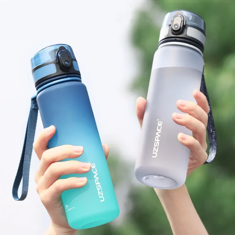 

2pcs 500/800/1000ml Sports Water Bottle BPA Free Portable Leak-proof Shaker bottle Plastic Drinkware Tour Gym Free Shipping item