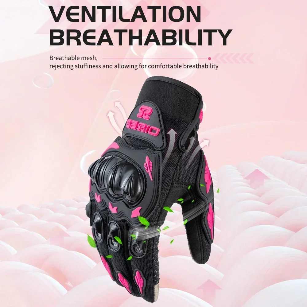 Breathable Full Finger Motorcycle Gloves for Men