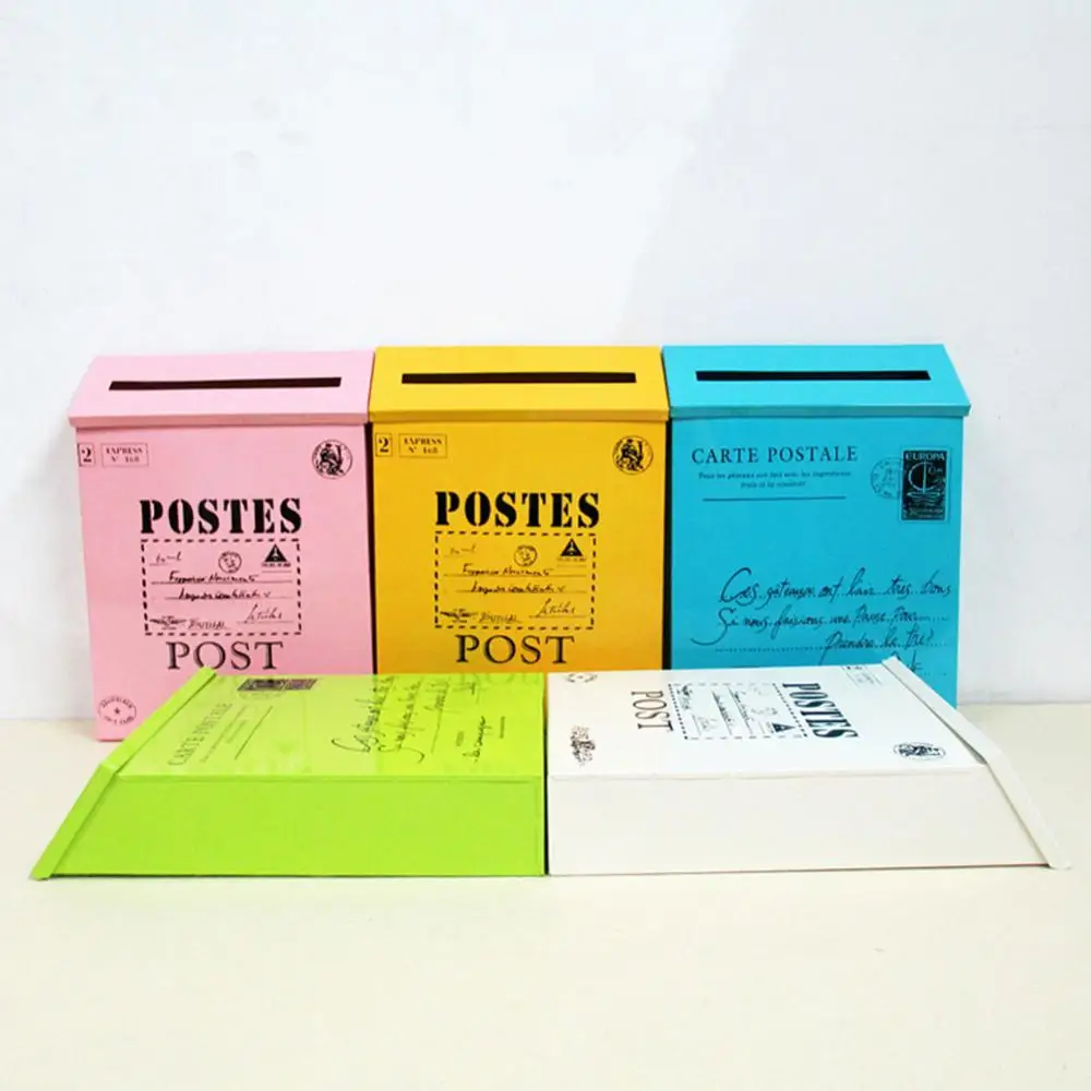 Wall Mounted Mailbox Retro Metal Bucket Newspaper Letter Box Post Garden Decor