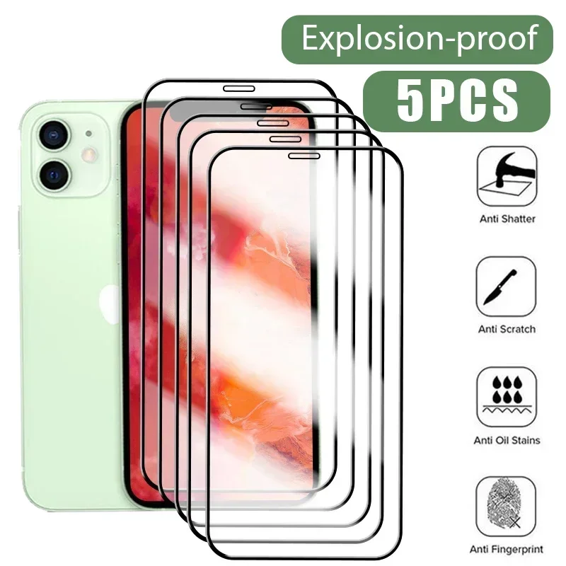 

5 шт. закаленное стекло для iPhone 11 14 15 12 13 Pro Max Mini защита экрана на iPhone XS Max X XR 7 8 Plus SE 2020 2022 стекло