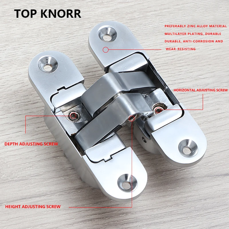 Invisible Door Hinge Interior Door Wooden Hidden Cross Hinge Three-Dimensional Adjustable Cross Adjustable