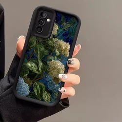Creative Blue Hydrangea Floral Soft Phone Case - Elegant Flower Print Cover - Galaxy A21s (JGHCX375J1)