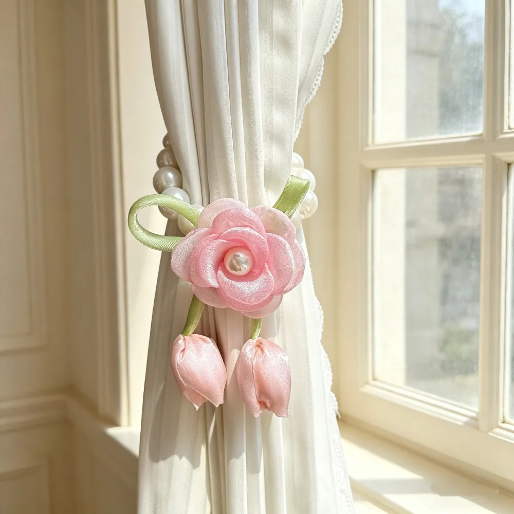 Decorative Magnetic Flower Curtain Tiebacks - Elegant and Portable Curtain Holders