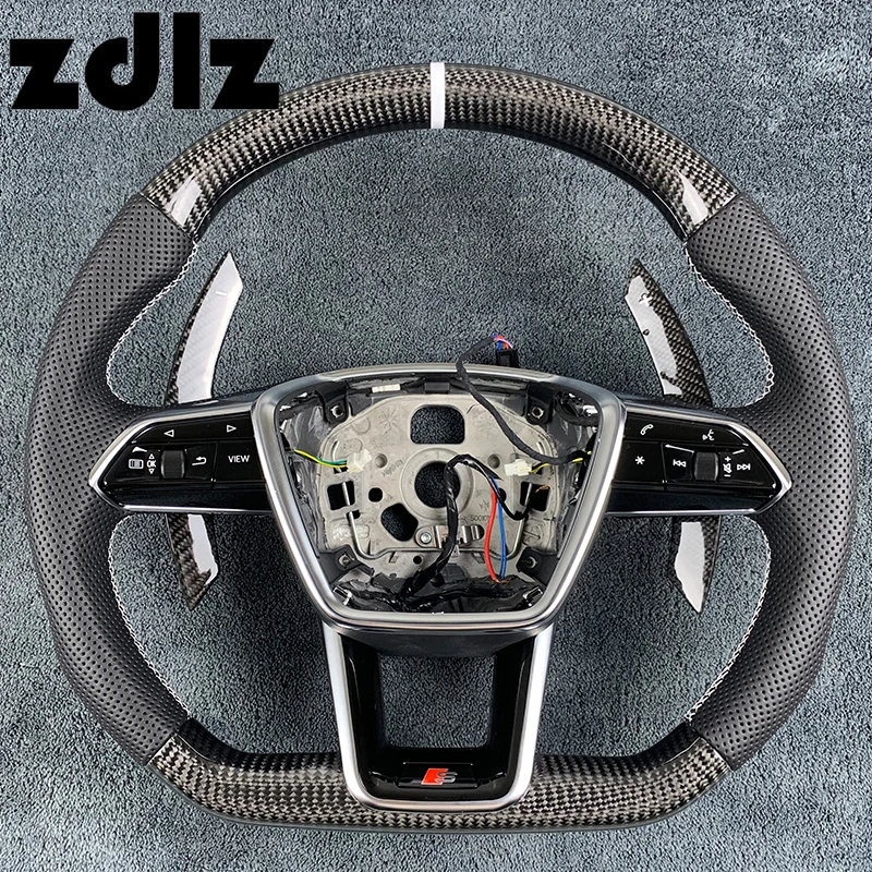 

Для Audi 2014 2015 2016 2017 2018 2019 2020 2021 2022A4 A6 A7 A8 A5 S7 RS4 S3 B9 C8 рулевое колесо из углеродного волокна