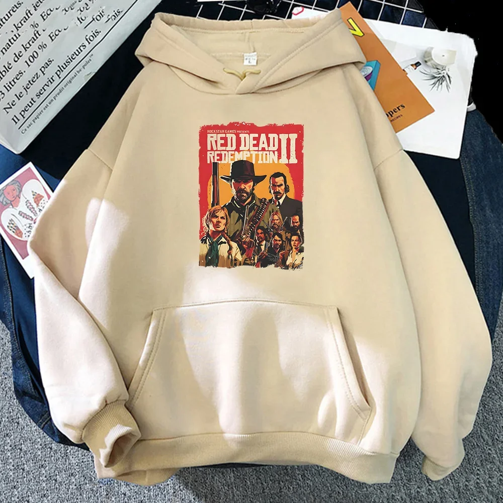 Red Dead Redemption Game Print Hoody Autumn Casual Sweatshirt Men Long Sleeve Hoodies Loose Comfortable Pullovers Fleece Clothes 4