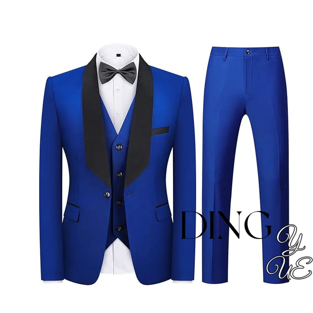 Tuxedo Men Suit Regular Fit 3 Piece Suit Blazer Jacket Waistcoat Pants Men Suit Set for Wedding Prom