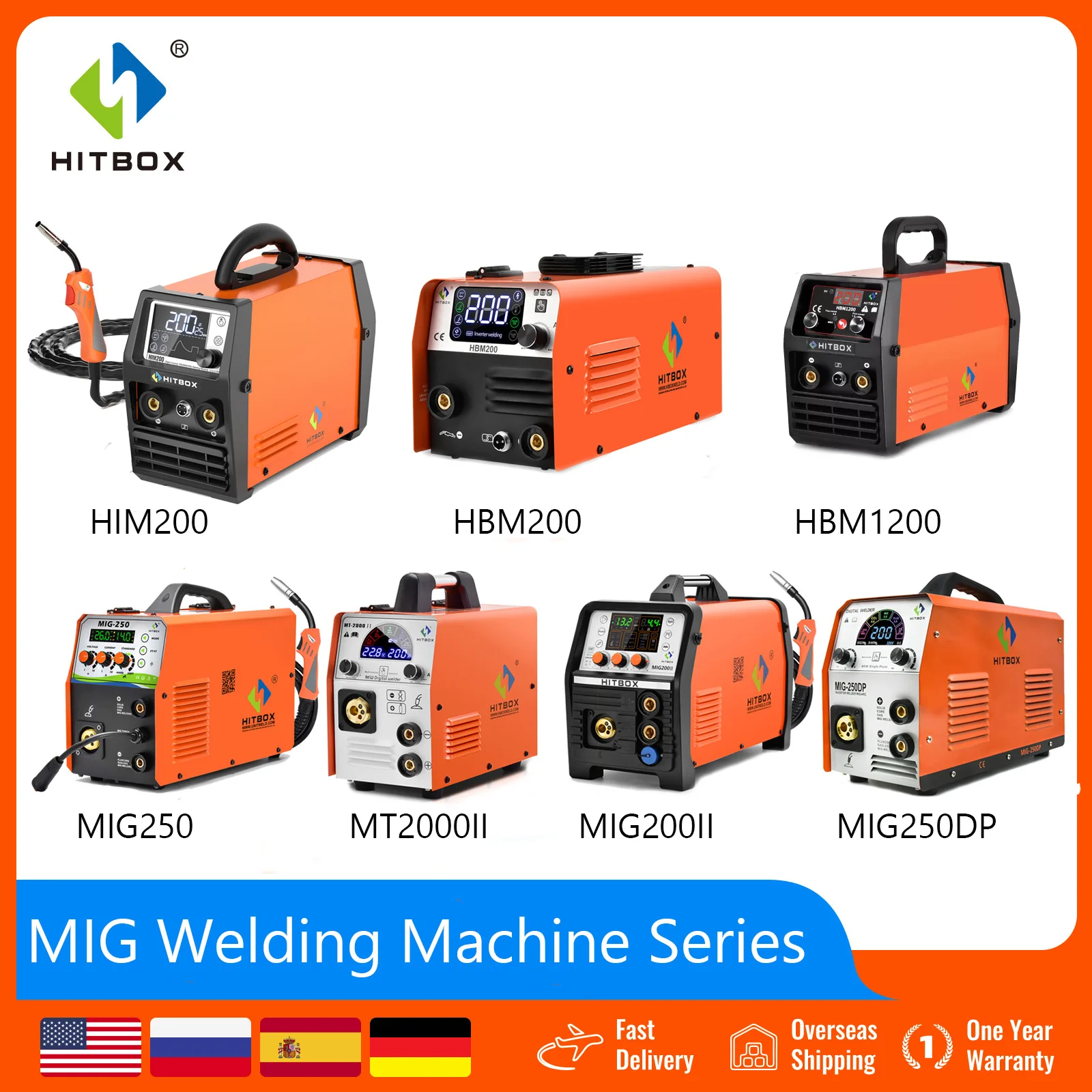 HITBOX MIG Welding Machine MMA/Lift TIG/MIG Gasless MIG CO2 Gas Multifunctional Gas/Air-less Shielded Welder Maquina de soldar