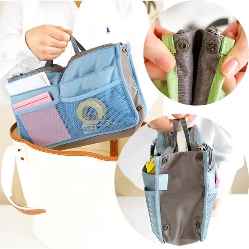 Multi Functional Storage With Thickened Double Zippers Hand-held For Toiletries Cosmetics Storage and Organizing Bag Middle Bag
