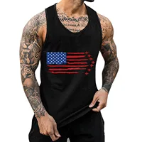 Mens Summer Tank Top Vest Breathable Plus Size US Independence Day Casual Sleeveless Shirt Loose Sportswear Bodybuilding Vest - Image 3