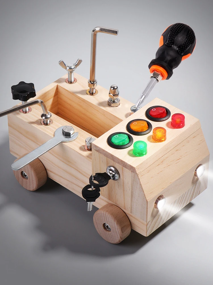 لوحة مونتيسوري الخشبية المضيئة للأطفال، أداة فك وت...