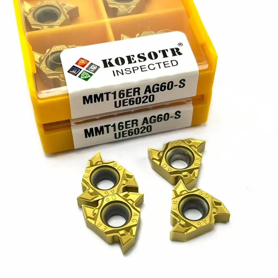 10 Inserti In Carburo Per Filettatura 16ER1.5ISO LF6018 - Per Tornio CNC, Acciaio Inox. Confezione Da 10 Pezzi