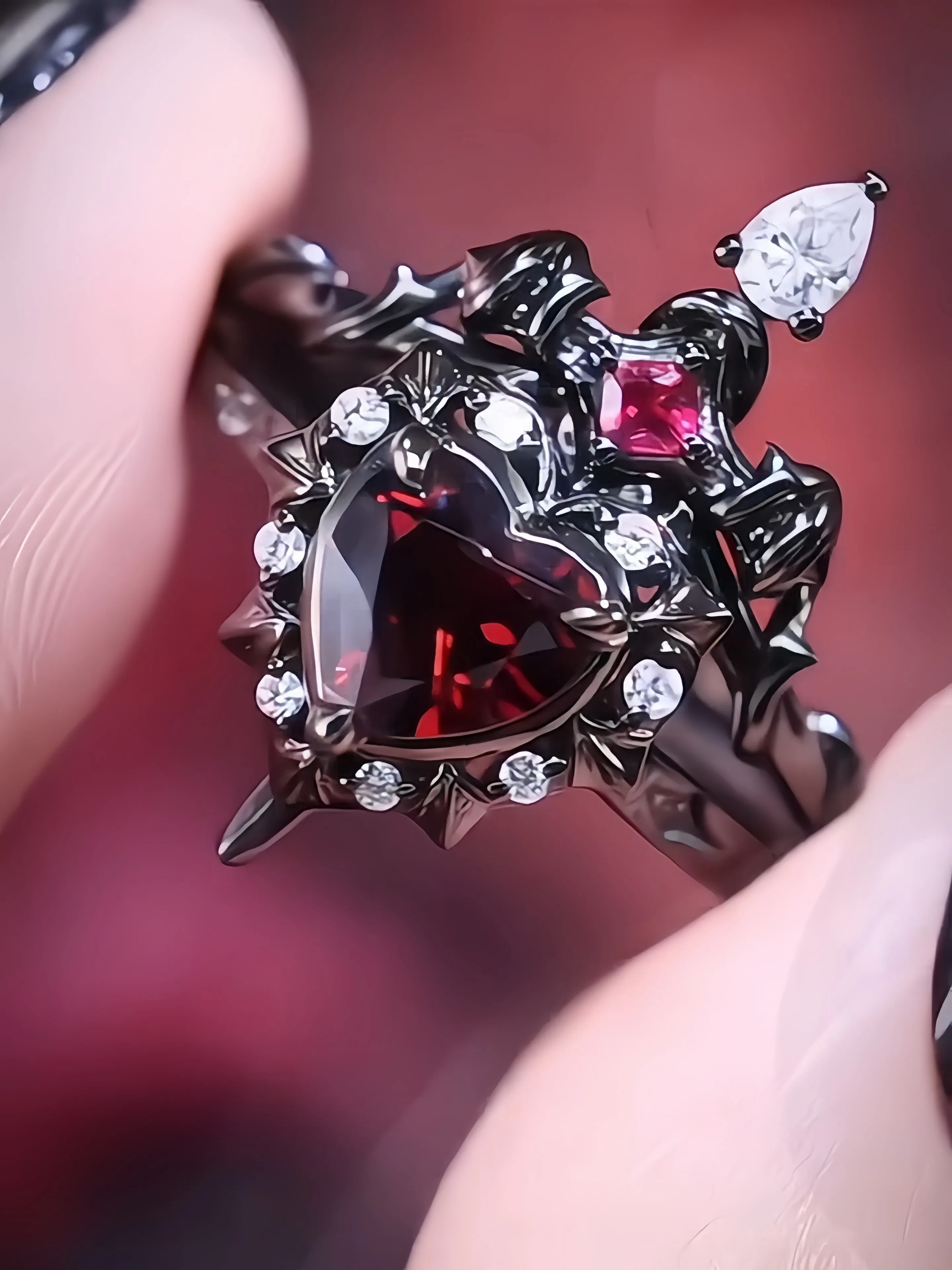 Anelli a Forma di Cuore e Spada Componibili per Donne e Uomini, Coppia, Colore Argento e Oro, Anello Aperto Regolabile, Gioielli alla Moda - immagine 5