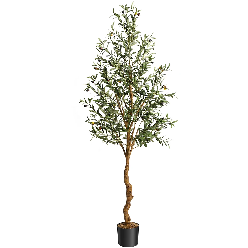 2pcs Artificial Olive Tree 120/150cm Tall Faux Silk Olive Trees Fake Potted Tree for Indoor Home Office Living Room Decor