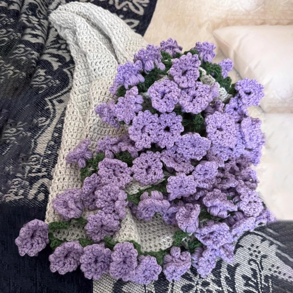 Rose Bouquet Blanket Crocheted Flowers Crochet Flowers Bouquets DIY Hand-made Rose Blankets for Beginners Creative Gift