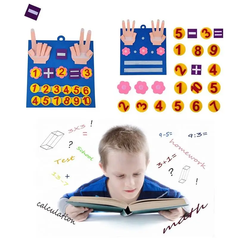 Kids Montessori Toys Felt Finger Numbers Math Toy Counting Early Learning Intelligence Develop for Toddler Teaching Aid Child 4